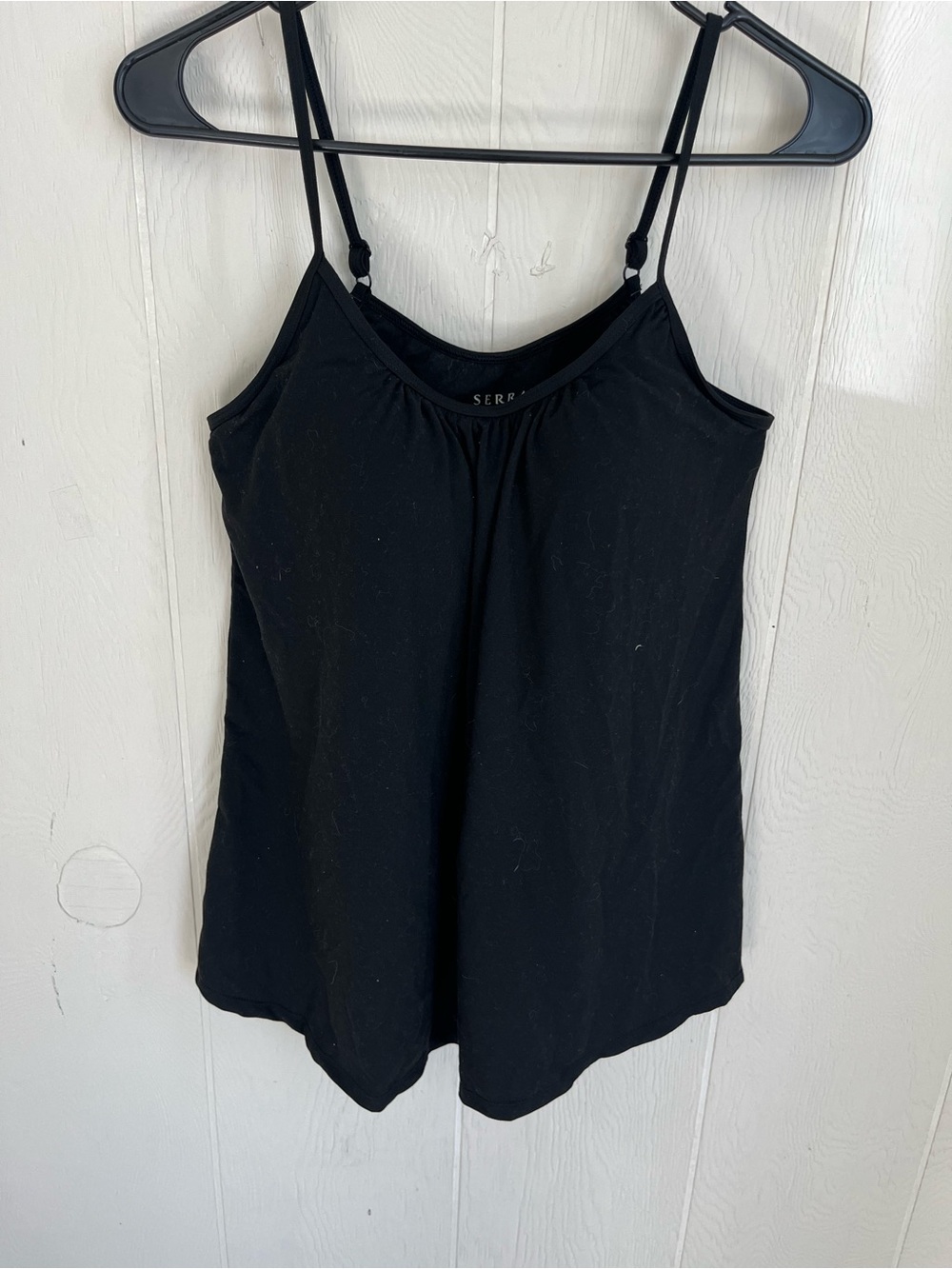 Serra Black Adjustable-Strap Tank Top